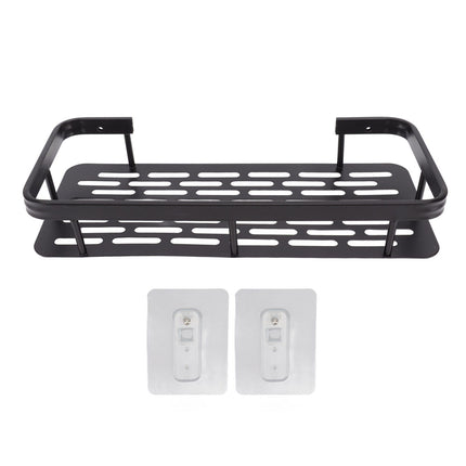 Shower Caddy Single Tier Durable Aluminium Rustproof Sticker Installation Shower Shelf for Bathroom Bedroom Kitchen Black