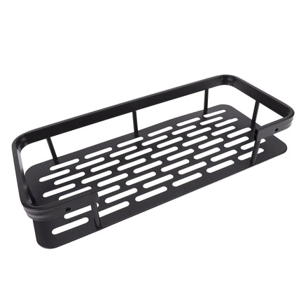 Shower Caddy Single Tier Durable Aluminium Rustproof Sticker Installation Shower Shelf for Bathroom Bedroom Kitchen Black