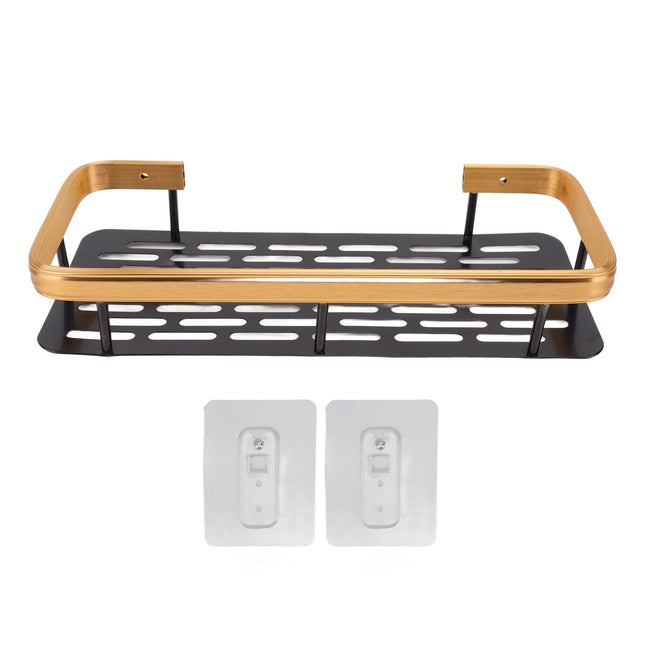 Shower Caddy Single Tier Durable Aluminium Rustproof Sticker Installation Shower Shelf for Bathroom Bedroom