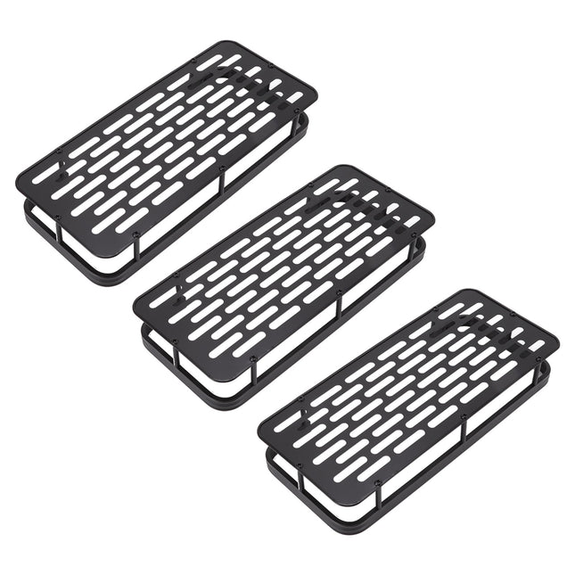Shower Storage Rack 3 Layers Punch Free Rectangle Aluminum Shower Shelf Basket for Home Bathroom Black – product detail