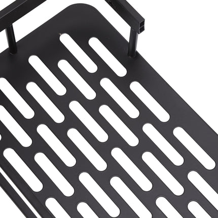 Shower Storage Rack 3 Layers Punch Free Rectangle Aluminum Shower Shelf Basket for Home Bathroom Black