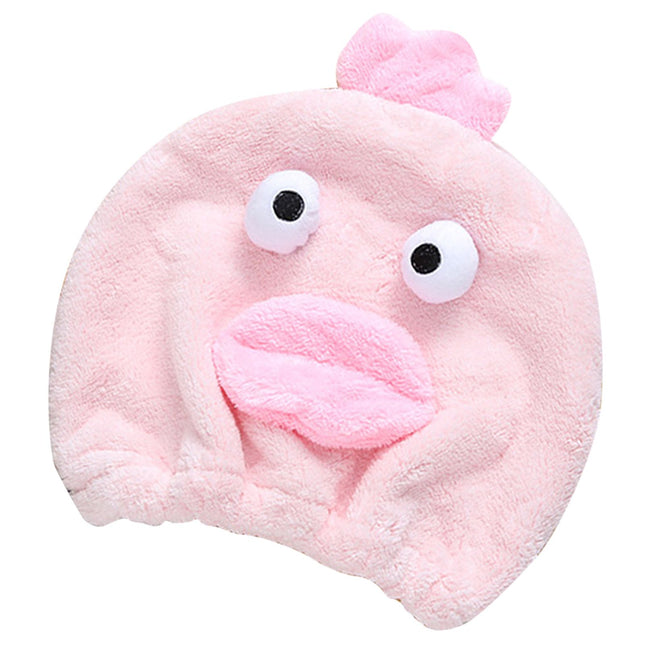 Quick Dry Hair Hat Elastic Strong Water Absorption Fine Fiber Skin Friendly Cartoon Hair Drying Towel Pink – product detail