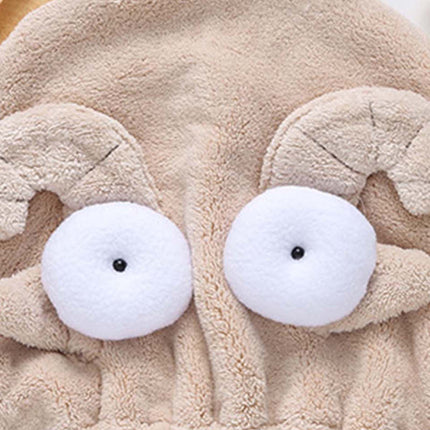 Quick Dry Hair Hat Elastic Strong Water Absorption Fine Fiber Skin Friendly Cartoon Hair Drying Towel Camel