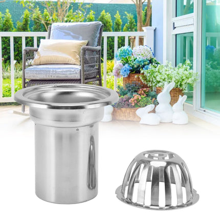 Roof Floor Drain Stainless Steel Non Blocking Balcony Outdoor Rain Bucket Drainage Parts Round 4in