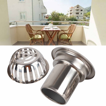 Roof Floor Drain Stainless Steel Non Blocking Balcony Outdoor Rain Bucket Drainage Parts Round 5in