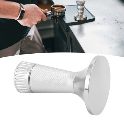 Coffee Tamper Stirrer Set Stainless Steel 2 in 1 58.3mm Coffee Tamper Distribution Needle for Kitchen Silver