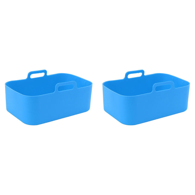 2 Sets Kitchen Fryer Silicone Basket and Mat Reusable Non Stick Rectangular Air Oven Accessories for Ninja – product detail