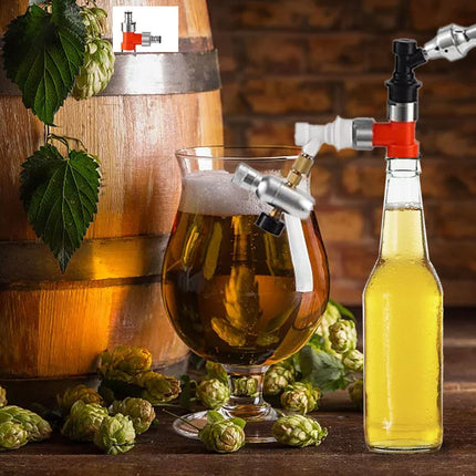 Beer Barrel Tee Adapter Plastic Carbonation Cap Tee Fitting Adapter Oxygen Free Brewing Soda PET Bottles Filling Cap 3 Way Adapter