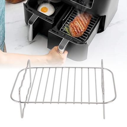 Fryer Rack Stainless Steel Rectangle Double Layer Fryer Accessory for NINJA FOOD 8QT Dual Basket Fryer