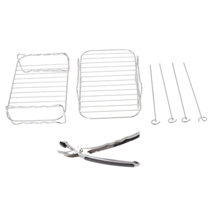 Fryer Rack Stainless Steel Skewer Rack Fryer Steaming Rack with Anti Scalding Clip Skewer for NINJA FOOD 8QT
