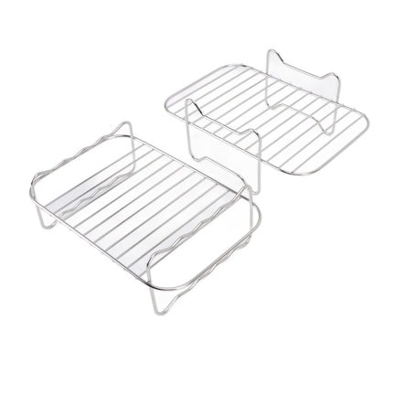 Fryer Rack Stainless Steel Skewer Rack Fryer Steaming Rack with Anti Scalding Clip Skewer for NINJA FOOD 8QT