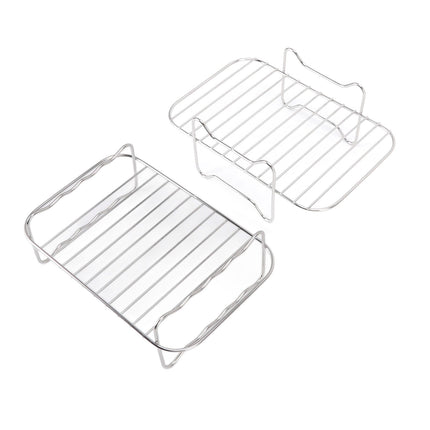 Fryer Rack Stainless Steel Skewer Rack Fryer Steaming Rack with Anti Scalding Clip Skewer for NINJA FOOD 8QT