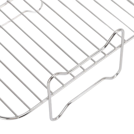 Fryer Rack Stainless Steel Skewer Rack Fryer Steaming Rack with Anti Scalding Clip Skewer for NINJA FOOD 8QT