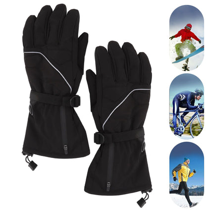 Electric Heated Gloves Battery Powered Heating Thermal Gloves Rechargeable Winter Warm Skiing Gloves for Men Women L