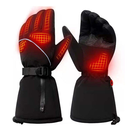 Electric Heated Gloves Battery Powered Heating Thermal Gloves Rechargeable Winter Warm Skiing Gloves for Men Women L