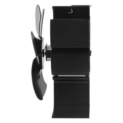 6 Blade Stove Fan Self Starting High Temperature Resistance and Energy Efficiency Heat Powered Fan for Home Black Diameter 152mm