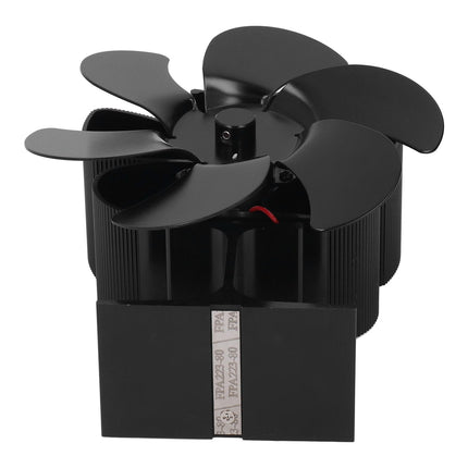 6 Blade Stove Fan Self Starting High Temperature Resistance and Energy Efficiency Heat Powered Fan for Home Black Diameter 152mm