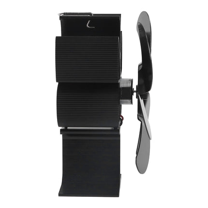 6 Blade Stove Fan Self Starting High Temperature Resistance and Energy Efficiency Heat Powered Fan for Home Black Diameter 152mm