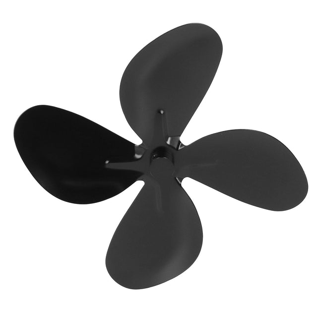 Stove Fan Blade Replacement Aluminum Alloy Fireplace Fan 4 Blades with Hex Wrench Screw Black – product detail