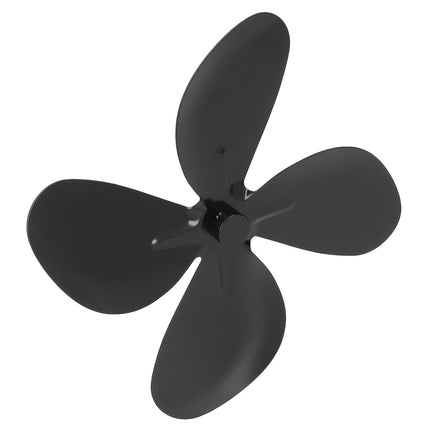 Stove Fan Blade Replacement Aluminum Alloy Fireplace Fan 4 Blades with Hex Wrench Screw Black