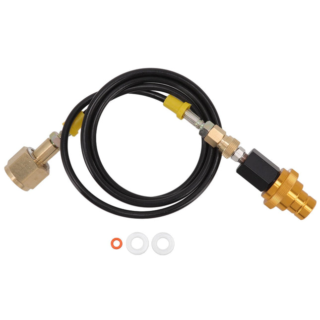 Soda Machine Adapter Hose Kit 1.5m Black Soda Adapter Hose with Gold Quick CO2 Tank Refill W21.8