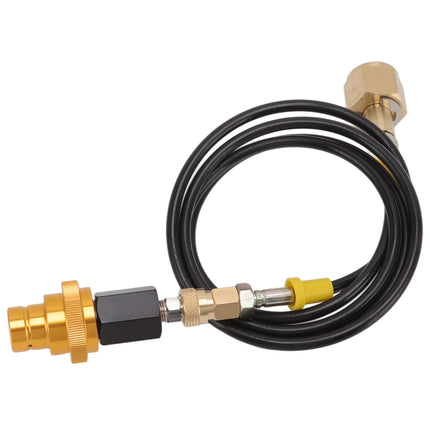 Soda Machine Adapter Hose Kit 1.5m Black Soda Adapter Hose with Gold Quick Adapter CO2 Tank Refill Adapter W21.8 14