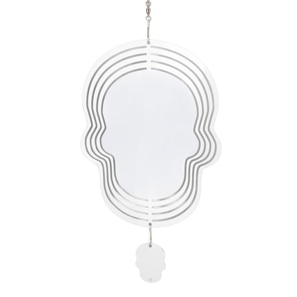 Wind Chime White Simple Delicate Decorative Weather Resistance Ornament for Lamp Tree Wall Skull Pattern