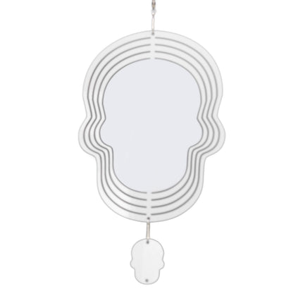 Wind Chime White Simple Delicate Decorative Weather Resistance Ornament for Lamp Tree Wall Skull Pattern