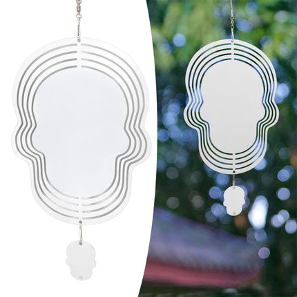Wind Chime White Simple Delicate Decorative Weather Resistance Ornament for Lamp Tree Wall Skull Pattern