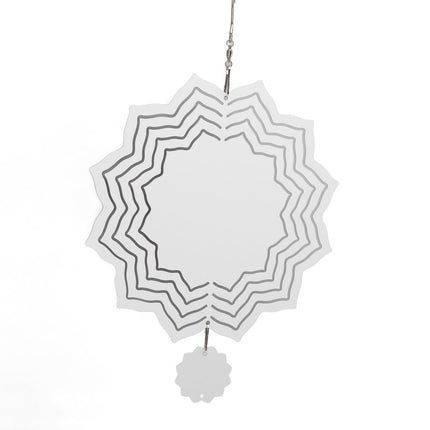 Wind Chime White Simple Delicate Decorative Weather Resistance Ornament for Lamp Tree Wall Lotus Pattern