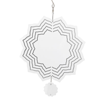 Wind Chime White Simple Delicate Decorative Weather Resistance Ornament for Lamp Tree Wall Lotus Pattern