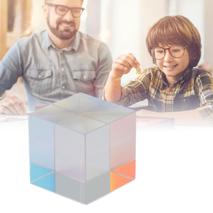 Prism Cube Optical Glass RGB Dispersion Color Cube Sun Catcher X Cube Prism Birthday Gift 15x15x15mm/0.6x0.6x0.6in