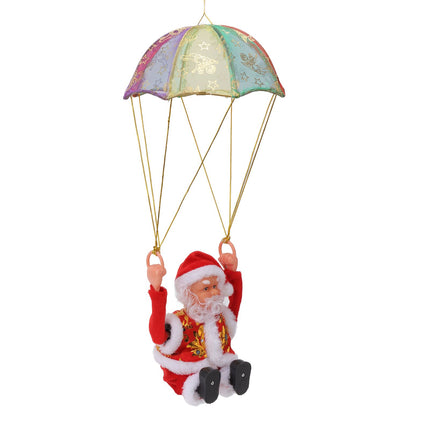 Parachute Christmas Ornaments Lovely Shape Safe Eco Friendly Fleece PC Christmas Hanging Ornament Parachute for Kids Somersault