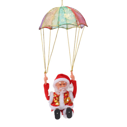 Parachute Christmas Ornaments Lovely Shape Safe Eco Friendly Fleece PC Christmas Hanging Ornament Parachute for Kids Somersault