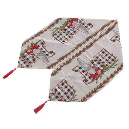 Christmas Table Runner Reusable Washable 1.8m Long Knitted Fabric Table Runner Holiday for Home Cafe Type 2