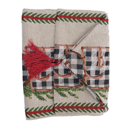 Christmas Table Runner Reusable Washable 1.8m Long Knitted Fabric Table Runner Holiday for Home Cafe Type 2