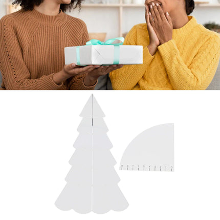 Handmade Christmas Tree Quilting Set Transparent Acrylic DIY Sewing Pattern Template Ruler Tool Set for Bowl Mats Making S