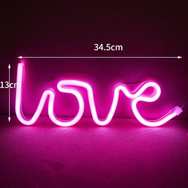 LED Love Neon Sign PS Board and Acrylic Love Sign Lamp with Hanging Holes for Confession Marriage Proposal