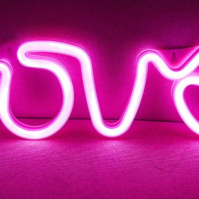 LED Love Neon Sign PS Board and Acrylic Love Sign Lamp with Hanging Holes for Confession Marriage Proposal – product detail