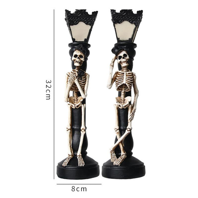 Halloween Skeleton Lamp Resin Decorative Glowing Halloween Ornaments Lamp for Festival Party 1 Pair – product detail