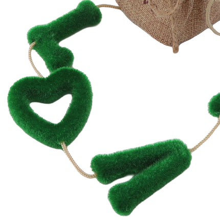 Love Hanging Flower Basket Plastic and Linen Hanging Artificial Flower for Home Wedding