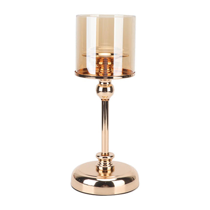 Light Luxury French Candlestick Ornament Table Candle Holder Romantic Candlelight Dinner Decorative Props Champagne Gold