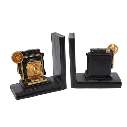 One Pair Shelf Book Ends Movie Projector Designed Resin Bookend Decoration for Study Home Office
