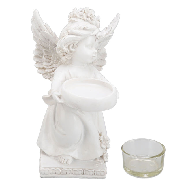 Angel Candle Holder Decorative Lightweight Robust Desktop Ambient Resin Candle Organizer for Dinner Balcony