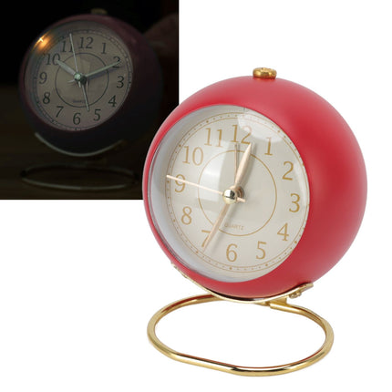 Retro Alarm Clock Silent Decorative Round Ring Base Small Quartz Alarm Clock with Ambient Night Light for Bedroom