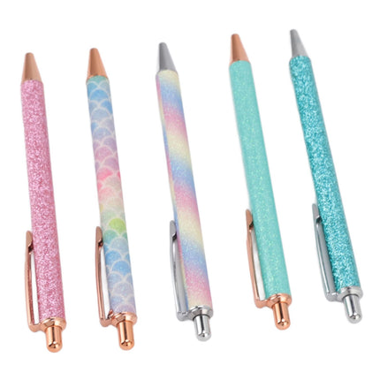 Ballpoint Pens Waterproof Ink Lightweight Portable Plastic Pressing Type Clip Design Writing Ballpoint Pens Set of 5pcs