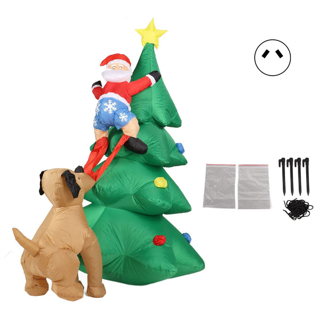 Dog Bite Old Man's Christmas Tree LED Growing Inflatable Christmas Tree for Outdoor Grden Yard AU 100