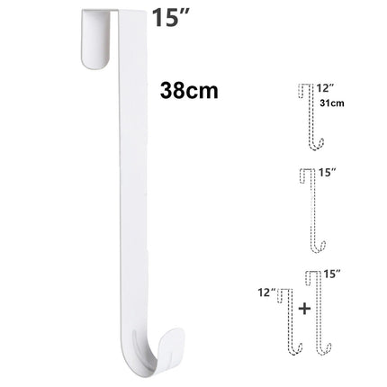 Adjustable Wreath Door Hanger Damage Free Wreaths Hanging Over The Door Hooks Iron Door Hanger for Christmas Wreath White