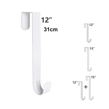 Adjustable Wreath Door Hanger Damage Free Wreaths Hanging Over The Door Hooks Iron Door Hanger for Christmas Wreath White