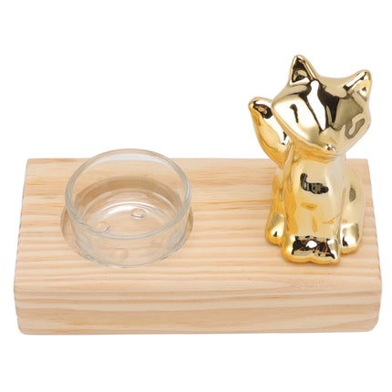 Tealight Candle Holder Walnut Glass Ceramic Decorative Golden Romantic Wooden Candle Holder Ornaments